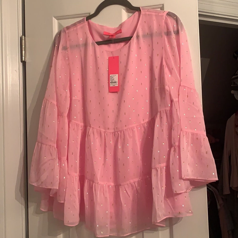 NWT Lilly Pulitzer Zazie top in Pink Tropics Tint